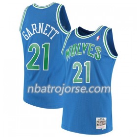 Män Minnesota Timberwolves Tröja Kevin Garnett 21 Hardwood Classics Blå Swingman